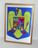 stema romaniei-matase cartonata cu rama